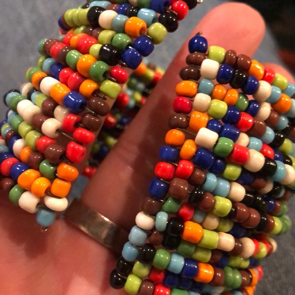 Fun, funky beaded cuff bracelet - Picture 3 of 4